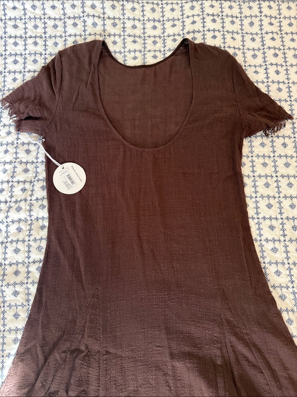 STAUD Brown Fringed Short-Sleeve Maxi Dress - Picture 8 of 12